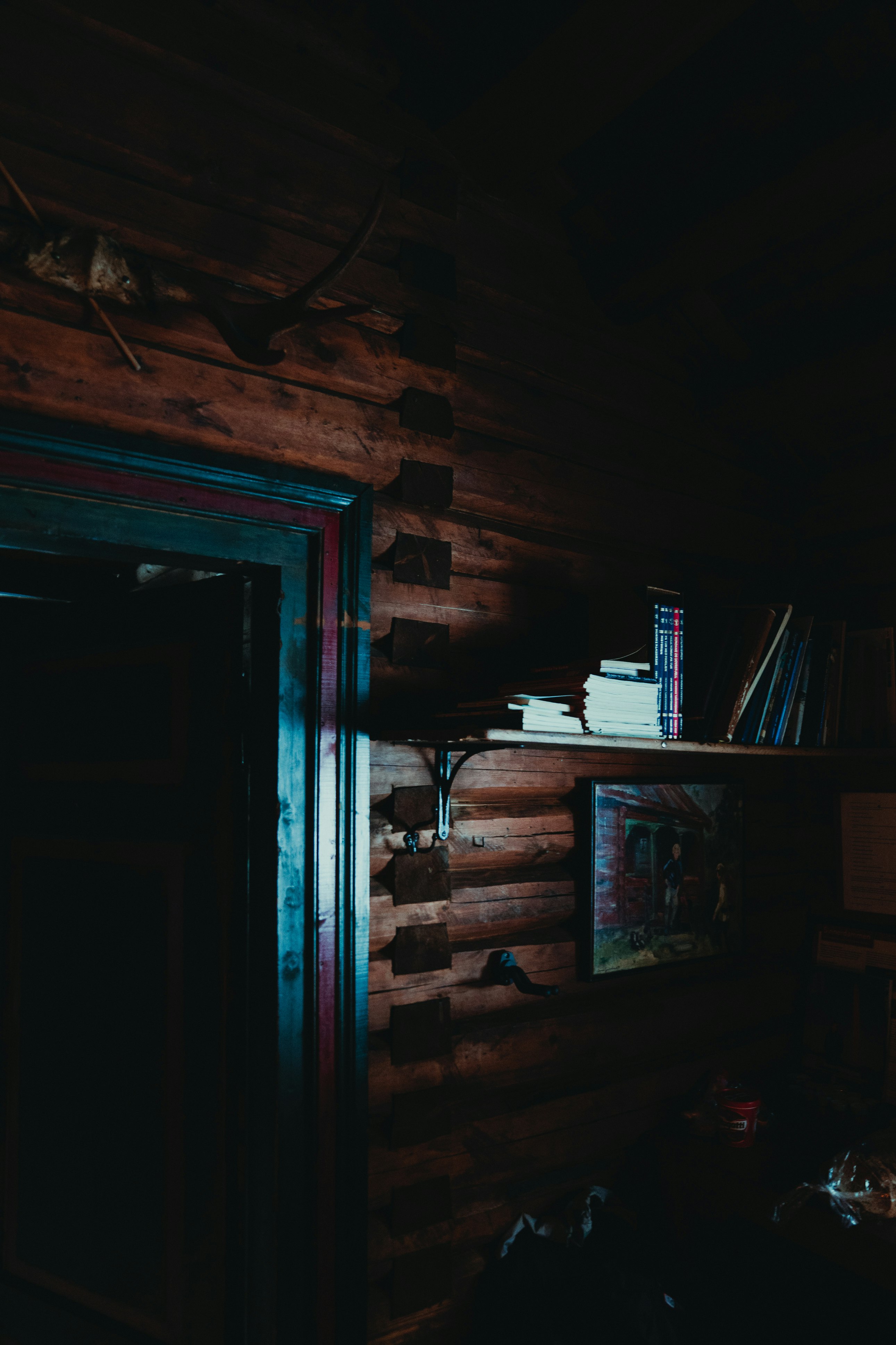 books on brown wooden shelf